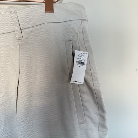 Old Navy Women Pants XL Khaki High Rise Taylor Straight Trousers Minimalist NEW - Picture 4 of 9